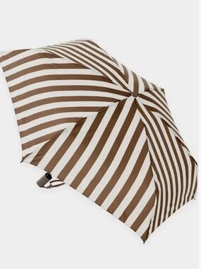 🍉 Trina Turk Brown & White Striped Compact Umbrella